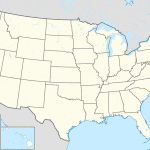 US map showing California