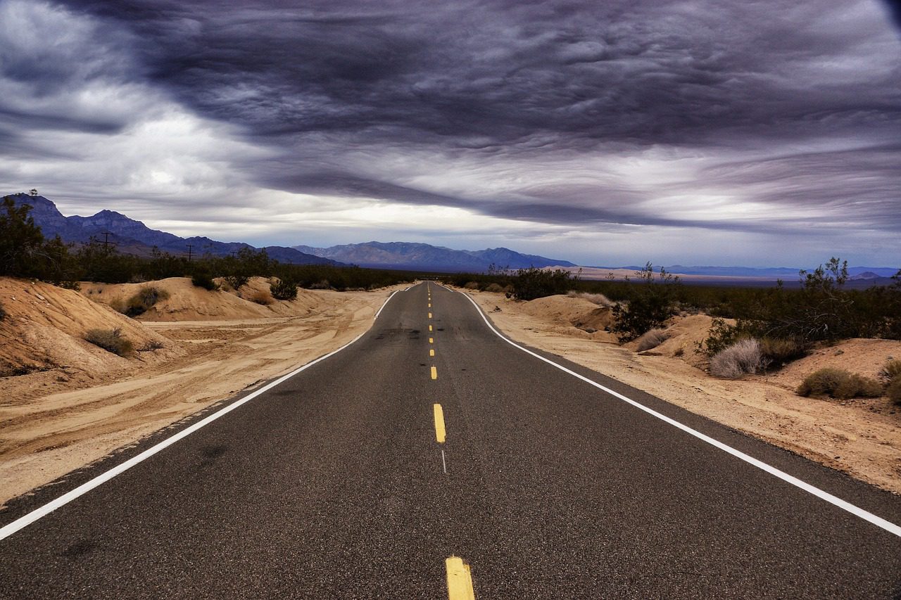 A deserted road in Nevada