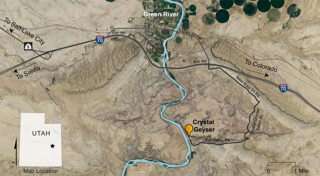 Map to Utah's Crystal Geiser