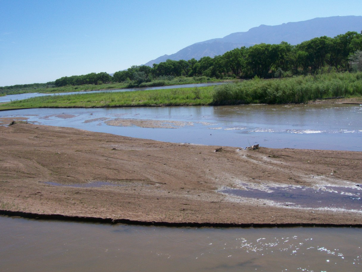 The Rio Grande near Albuquerque, via Wikimedia public domain