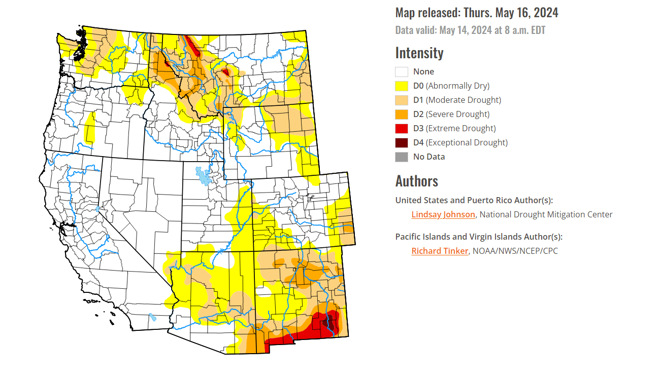 Latest Drought Monitor report shows mixed outlook for the Colorado Rier Basin States