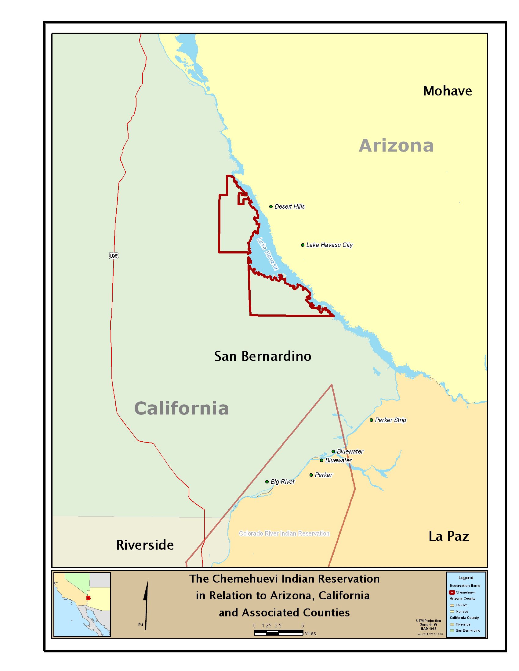 Location map: Chemehuevi Indian Reservation (served by Havasu Water Company)