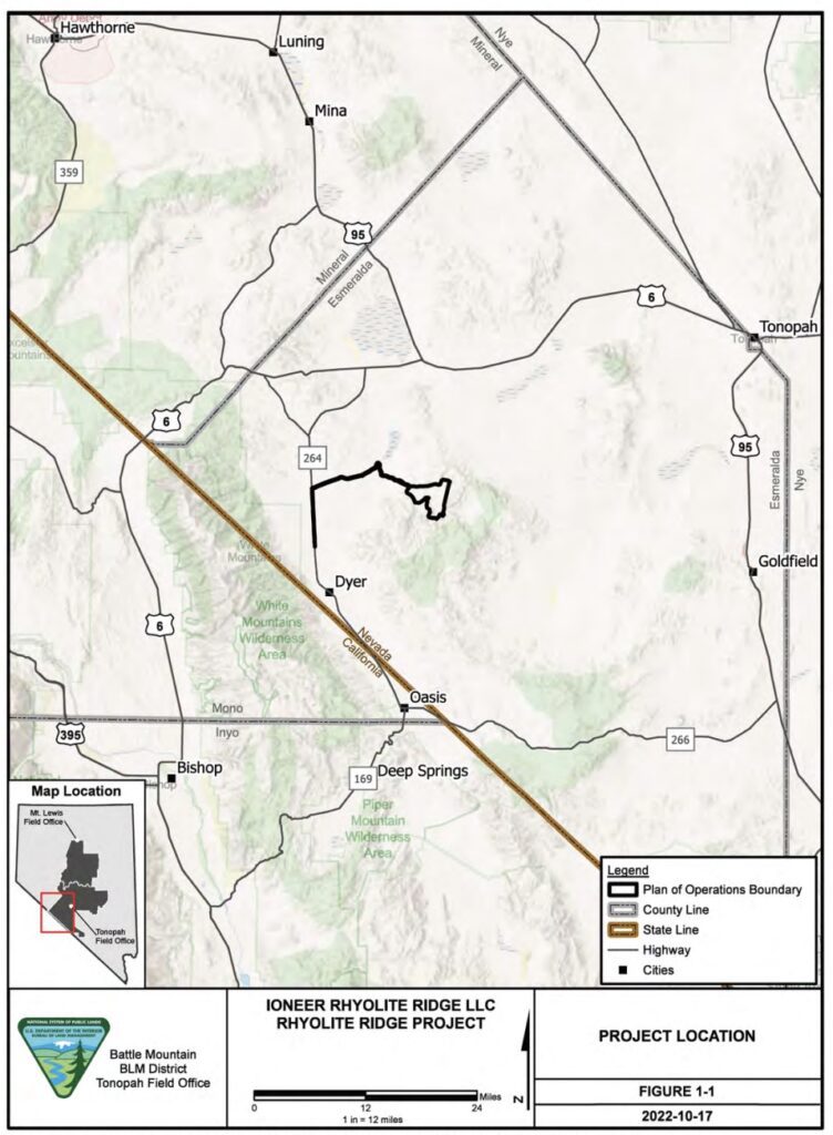 BLM gives go-ahead to Rhyolite Ridge lithium mine in Nevada