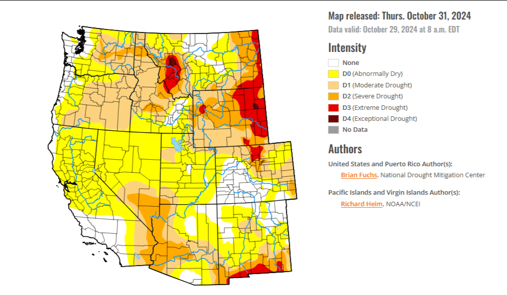 Drought monitor map