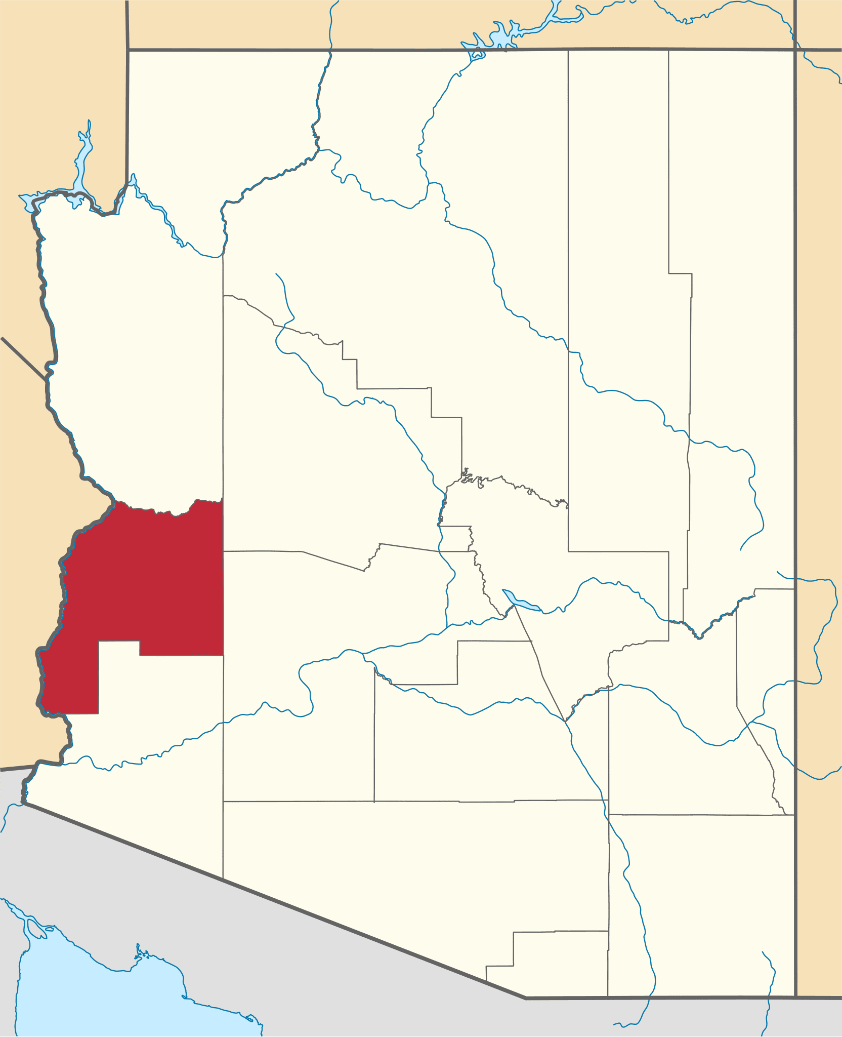 Map of La Paz County, Arizona