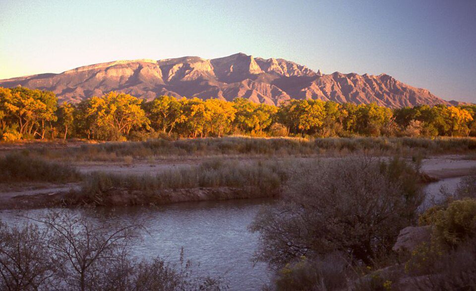 New Mexico's Sandia Mountain by the Rio Grande