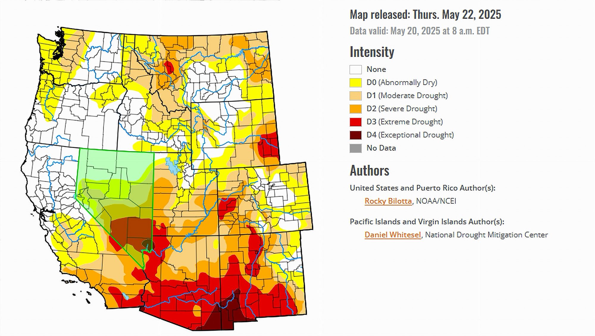 U.S. Drought Monitor map
