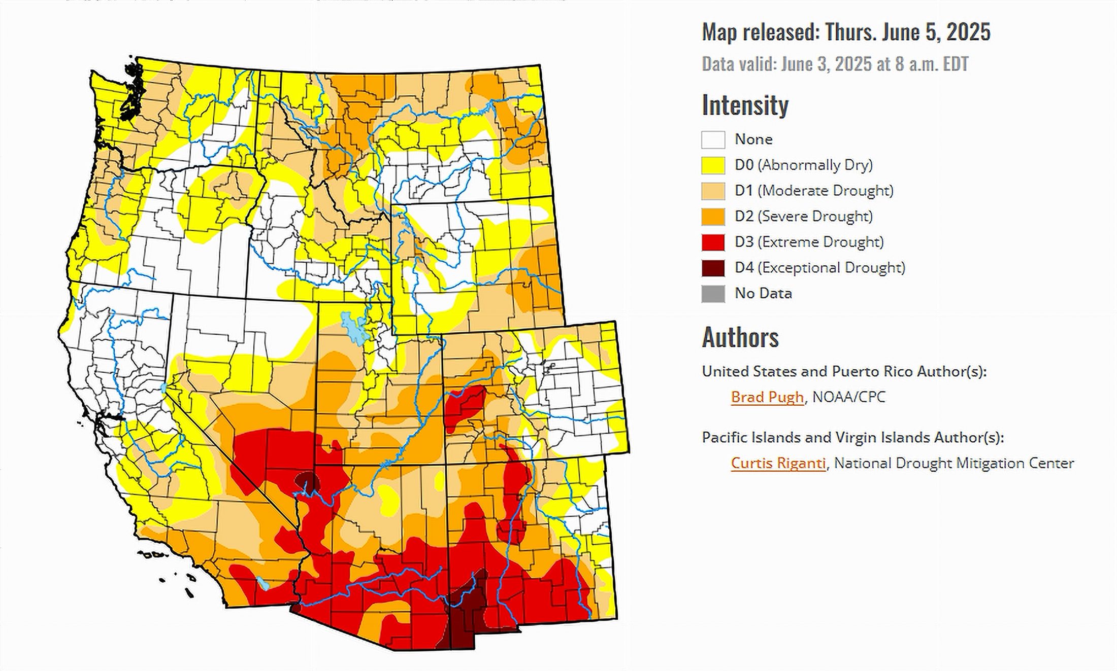 U.S. Drought Monitor map released on June 5,2025.