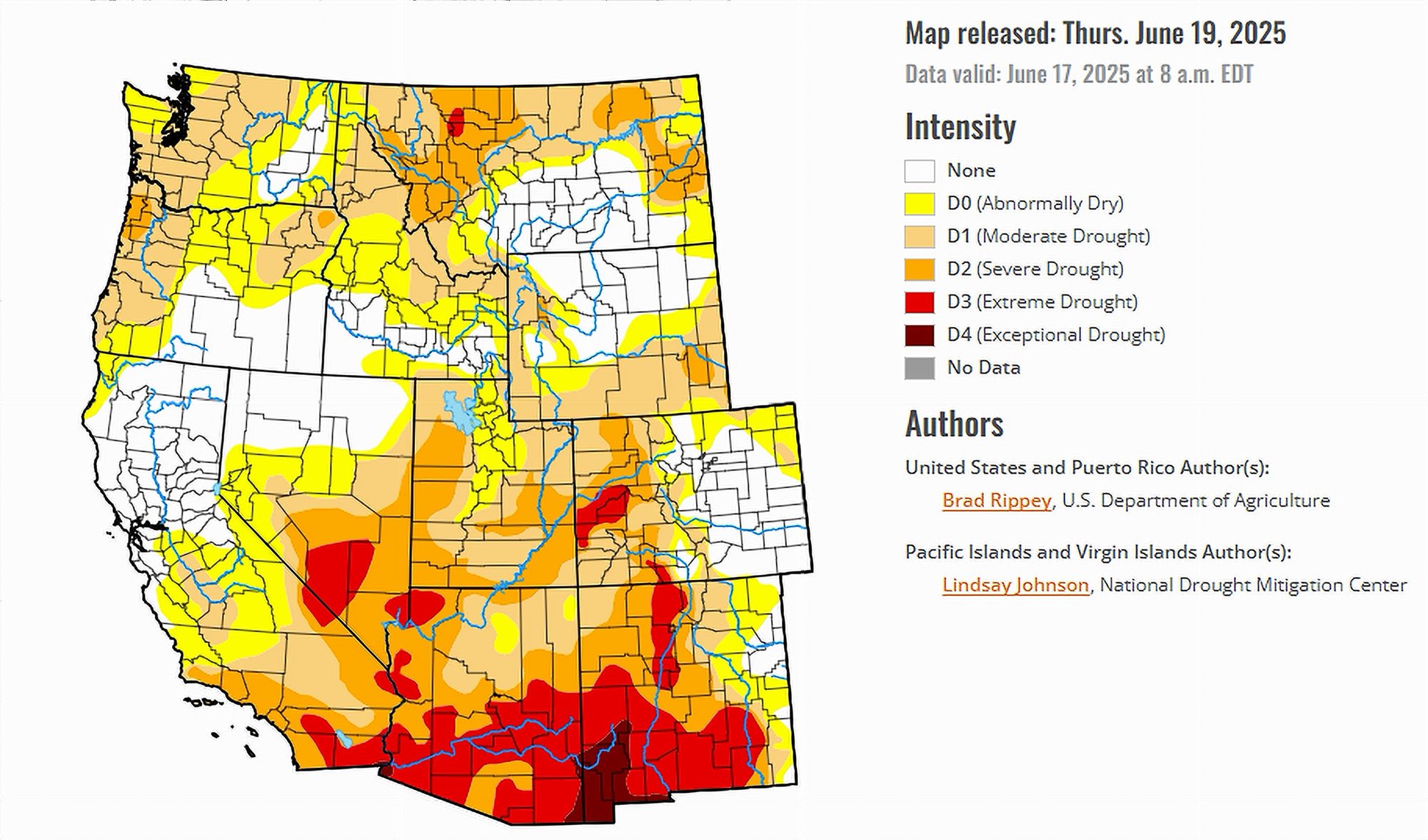 U.S. Drought Monitor Map - Western region