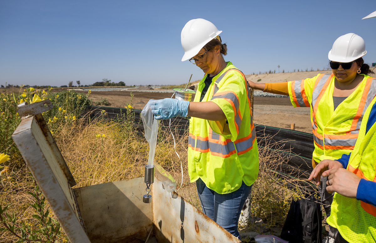 California DWR staff measures groundwater quality