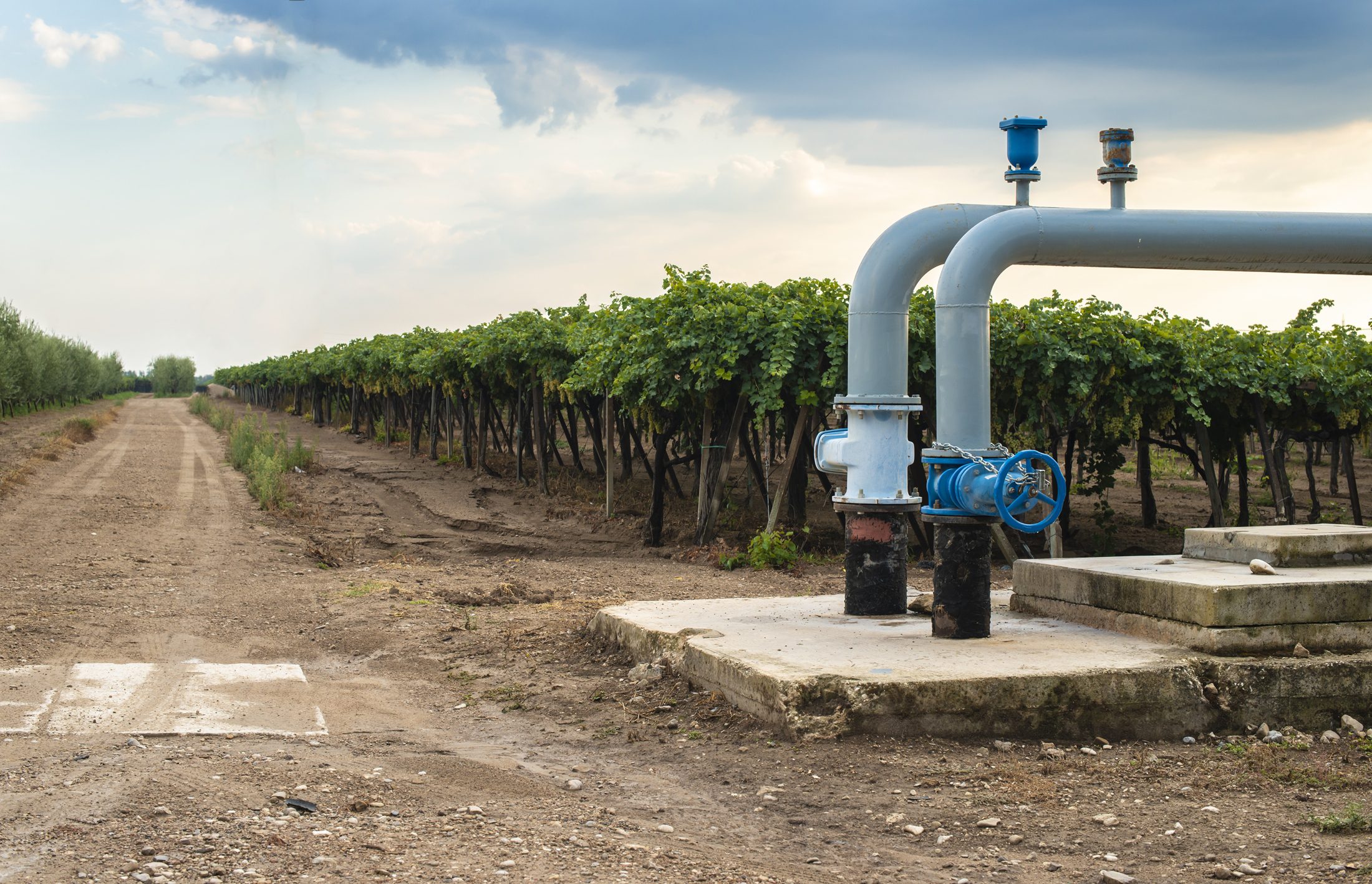 Agricultural groundwater pump at a vineyard (licensed content)