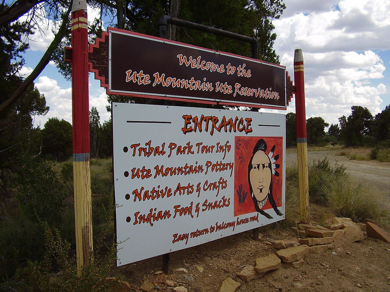 Sign at the Ute Reservation in Colorado