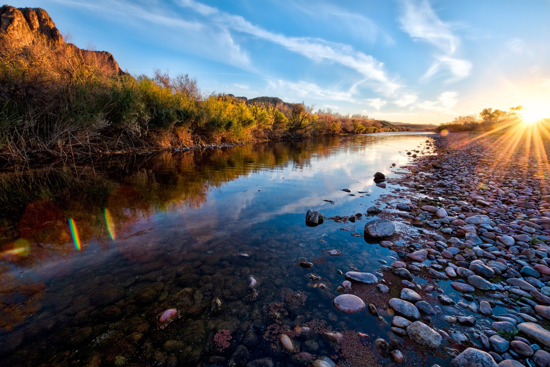 The Salt River at sunset (licensed content)