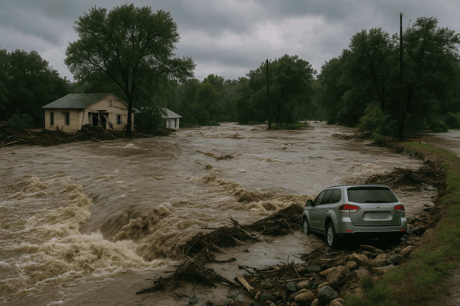 Flood damage - AI generated image