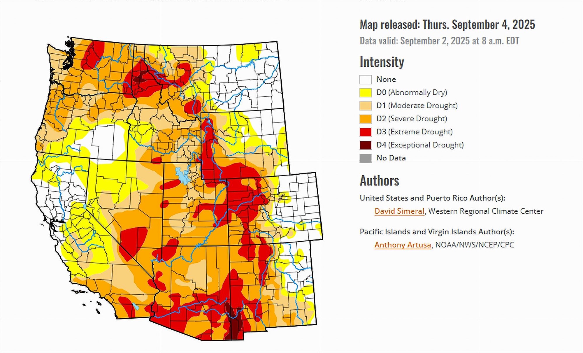 U.S. Drought Monitor map