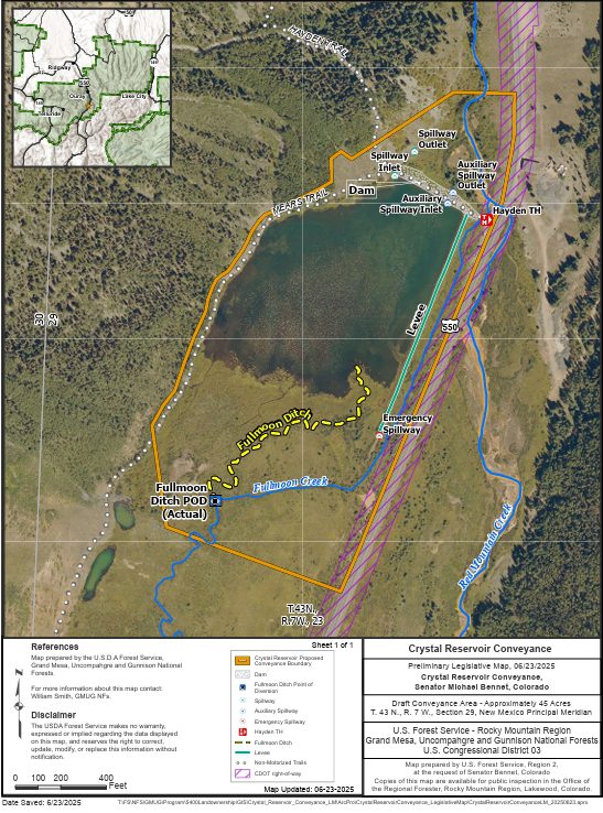 Legislative Map for the Crystal Lake transfer to Ouray (linked below)