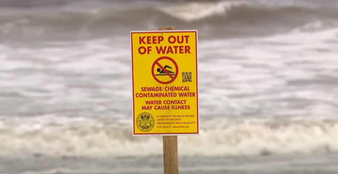 Contamination sign due to Tijuana sewage issue