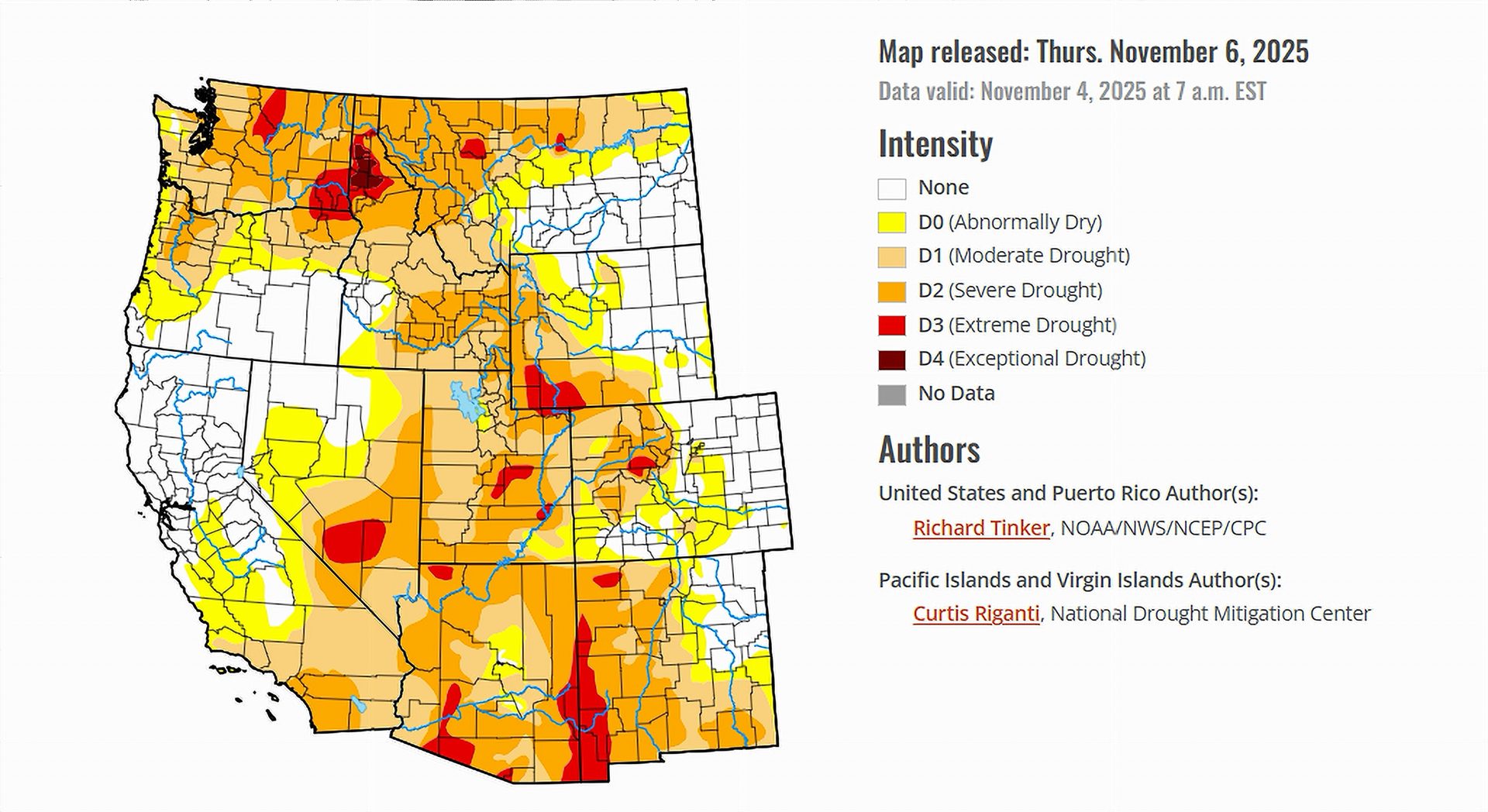 US Drought Monitor Map - western drought