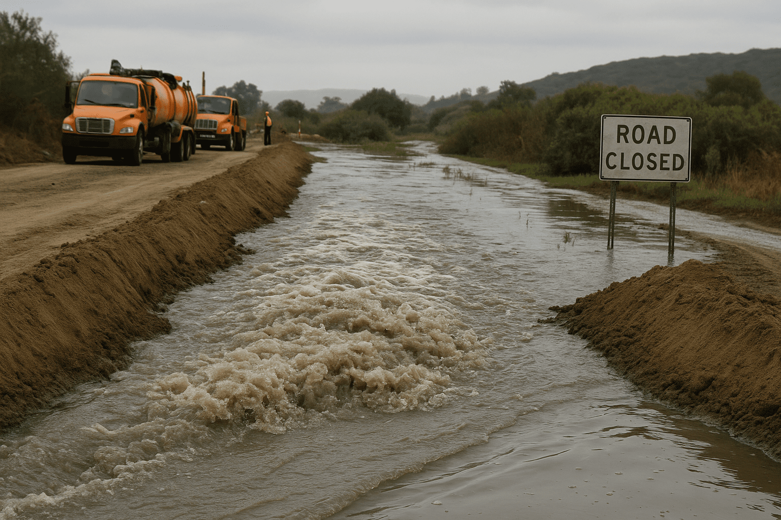 AI-generated image depicting sewage spill