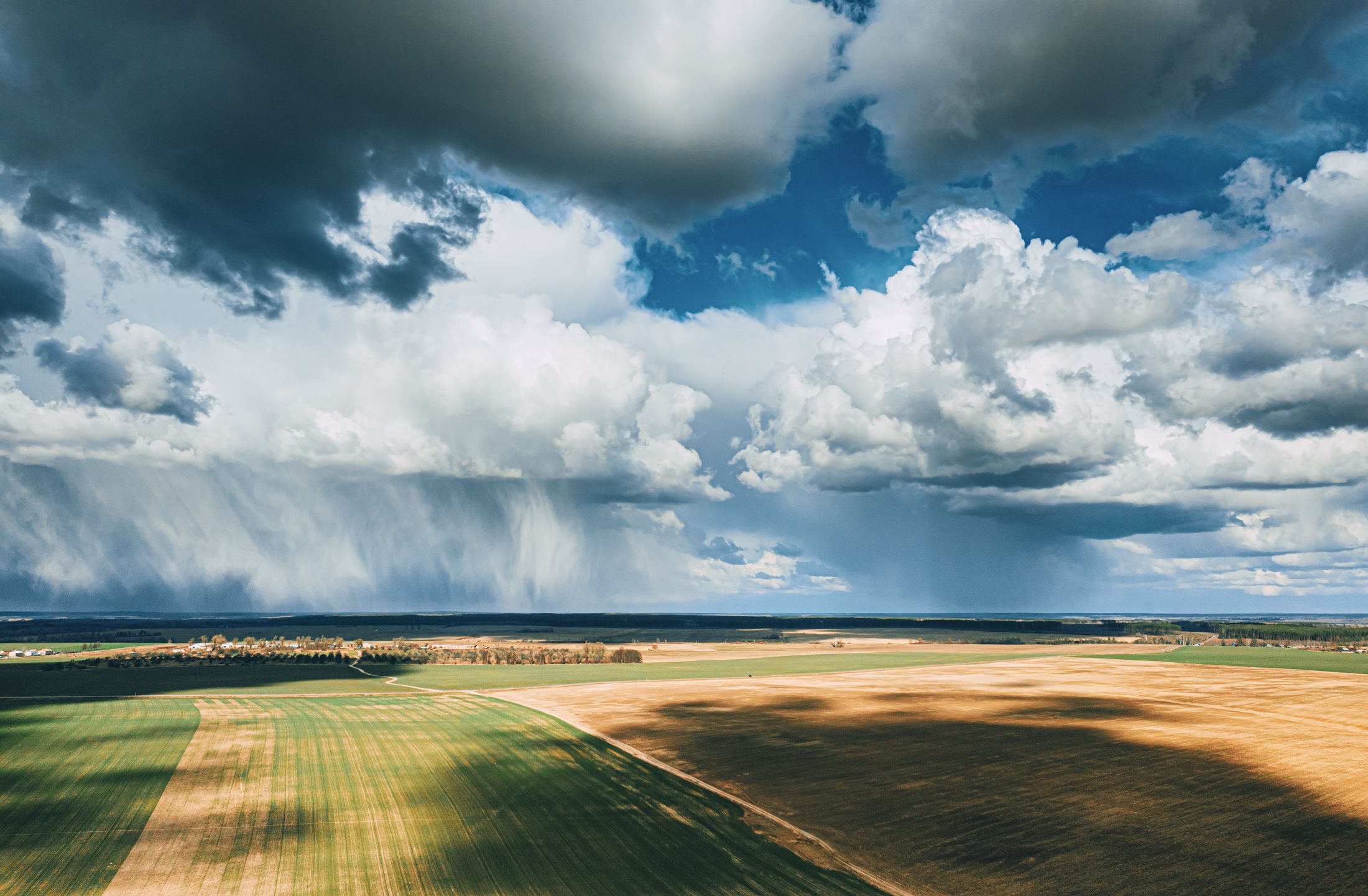 Rainfall over a farm