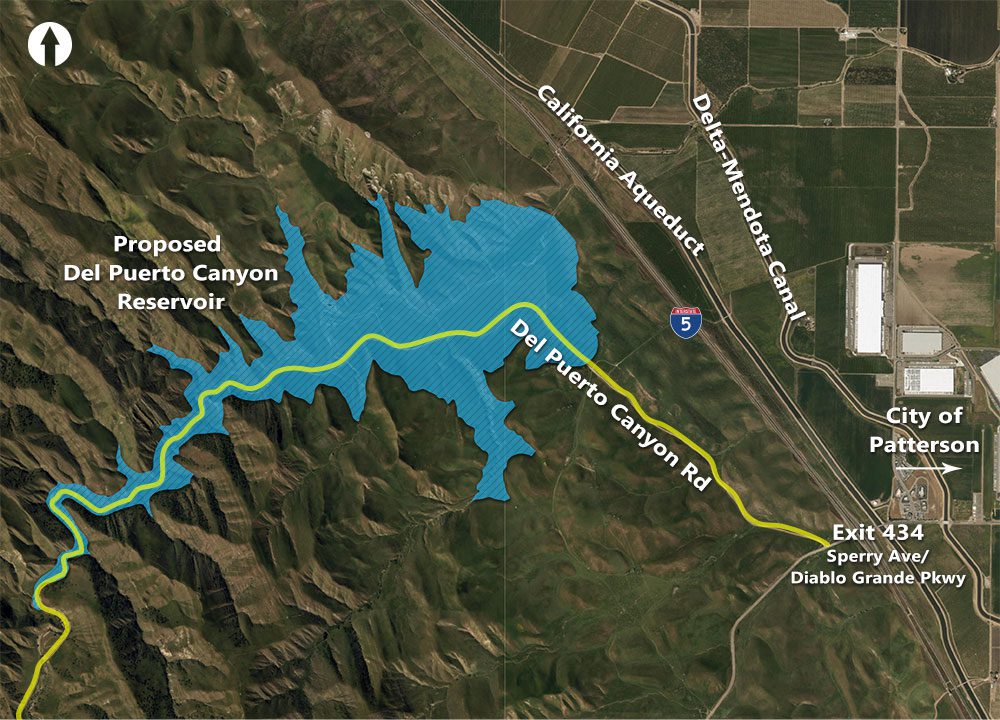 Reclamation's map of the proposed Del Puerto Canyon reservoir location