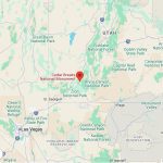 Location map for Cedar Breaks National Monument in Utah