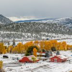 A snowy scene in the Western high country