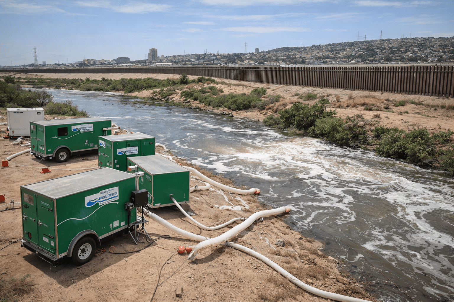 AI-generated image of Tijuana River sewage ozone treatment