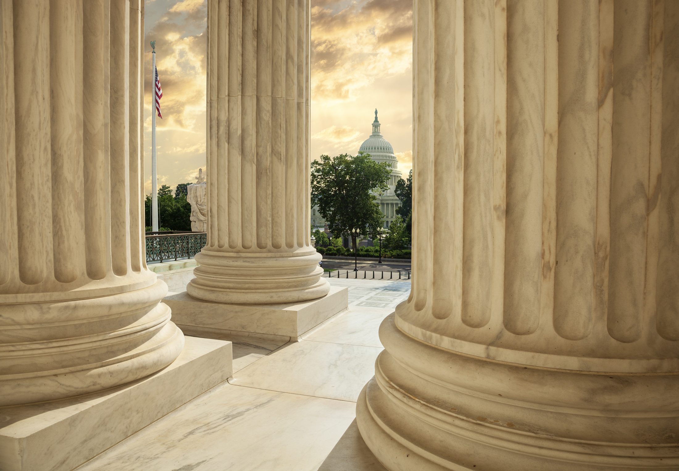 View from the Supreme Court building toward U.S. capitol