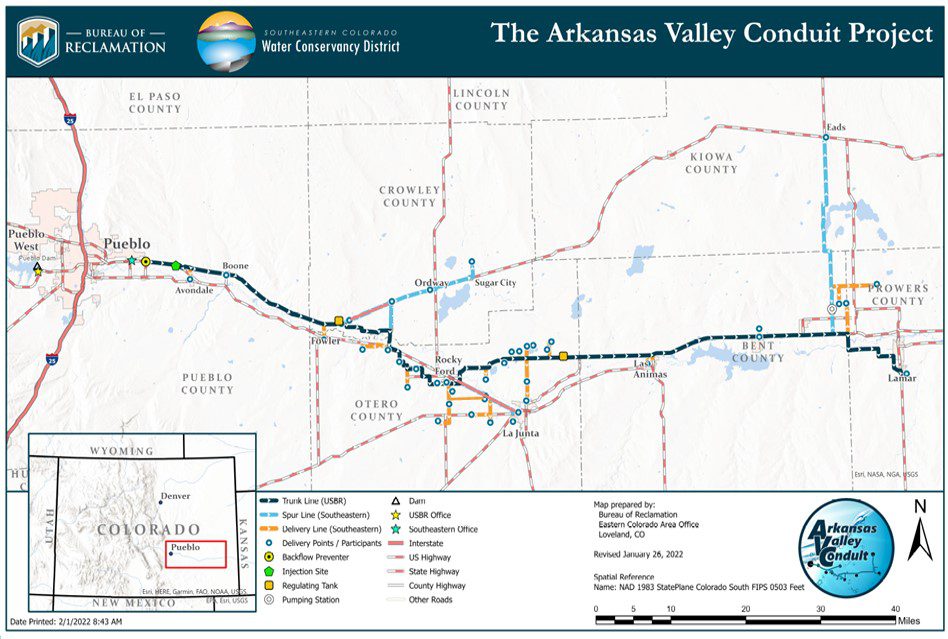 Arkansas Valley Conduit Project map