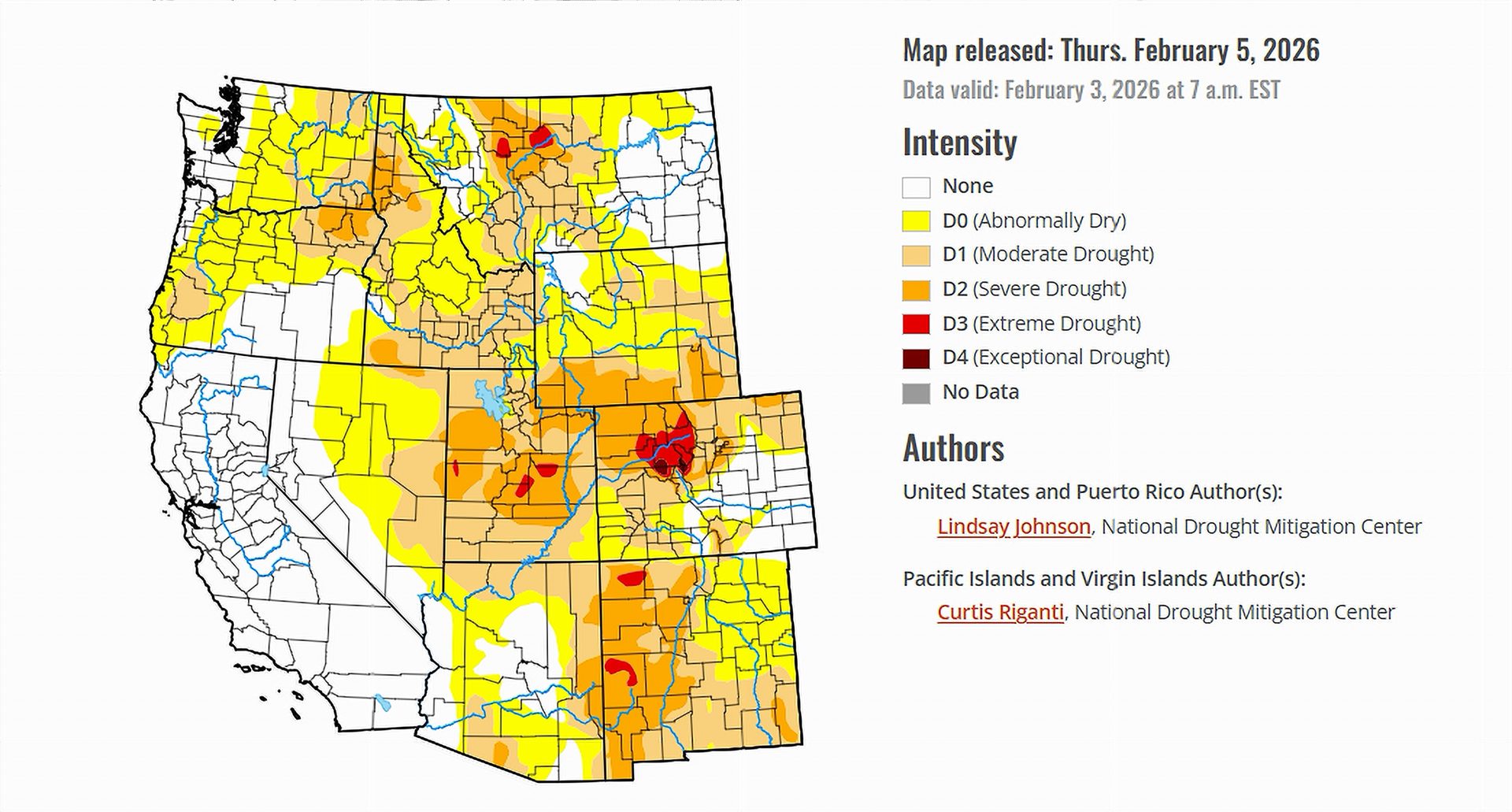 Drought Monitor map released February 5, 2026