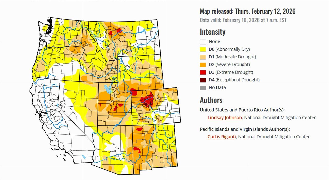 February 12, 2026 drought monitor map