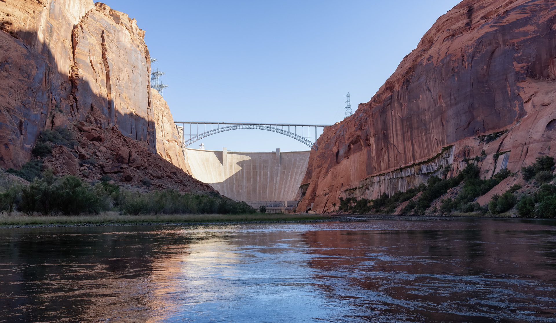The Colorado River at Glen Canyon Dam in Arizona