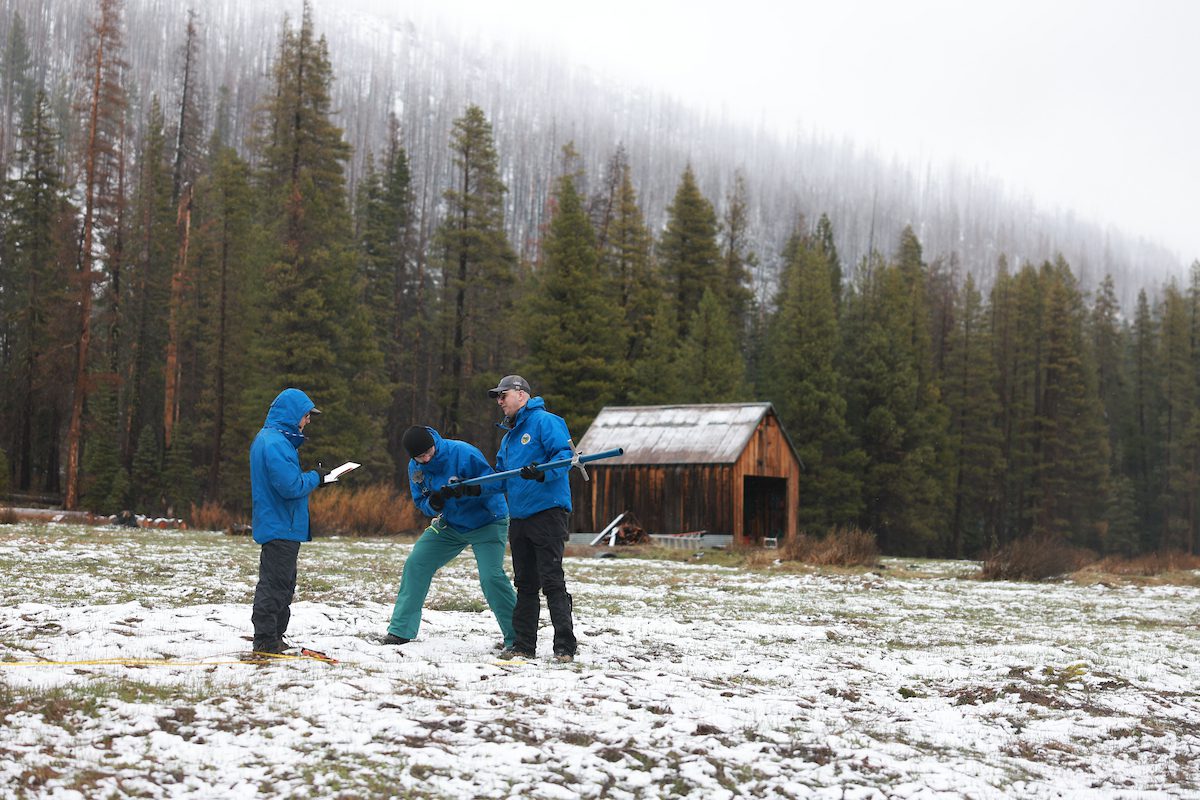 California DWR measures snow at Phillips Station