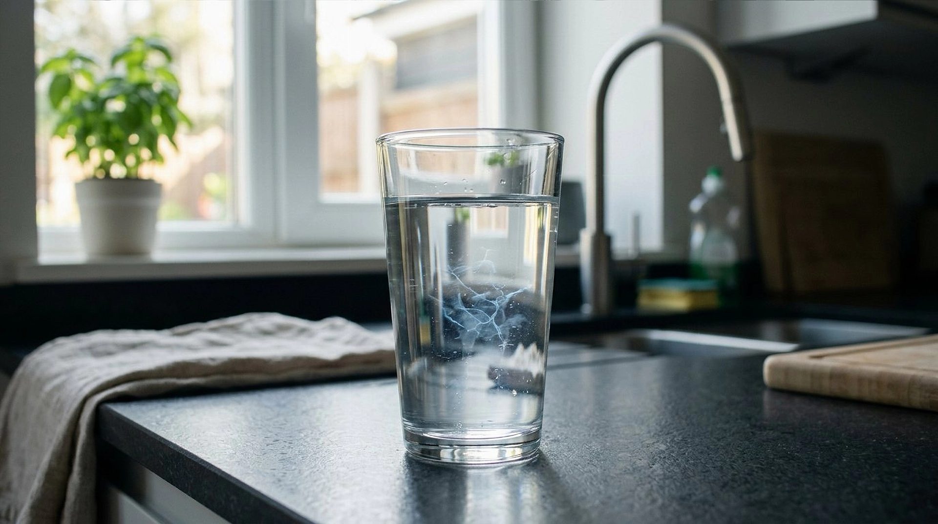 Forever chemicals (PFAS) in drinking water, as depicted by AI